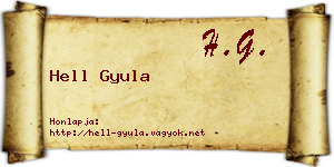 Hell Gyula névjegykártya